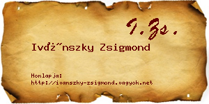 Ivánszky Zsigmond névjegykártya